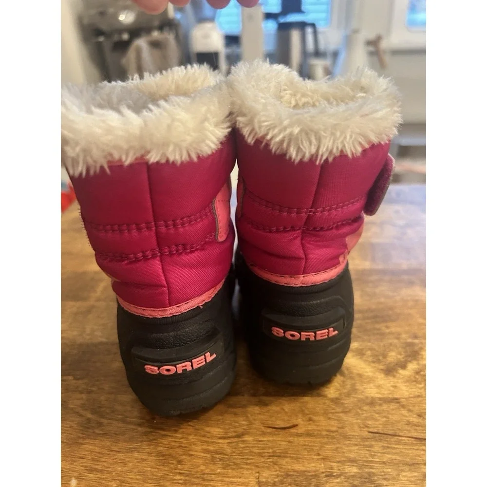 Sorel Commander Boots Toddler Girls 4 Pink Fleece Lined Winter‎ Snow Waterproof